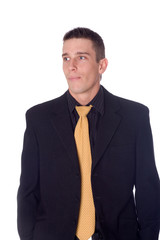young businessman with white background