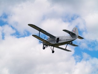 old small airplane on a airfield