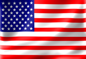 American flag waving in the wind