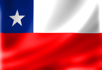 Chilean flag waving in the wind