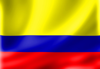 Colombian flag waving in the wind