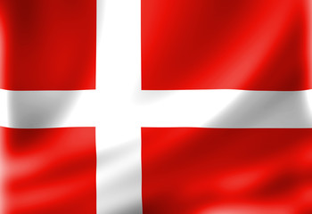 Fototapeta premium Danish flag waving in the wind