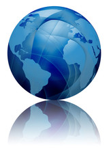 globe isolated on a solid white background