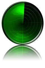 green radar screen on a white background