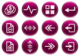 Gadget icons set. White - purple palette. Vector illustration.