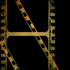 old negative filmstrip with some damage on it