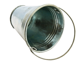 metallic single bucket against the white background
