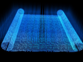 Dark Blue Futuristic Scroll on black background