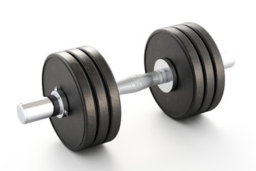 Dumbbell isolated over a white background.