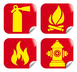 Etiquettes Feu vecteur