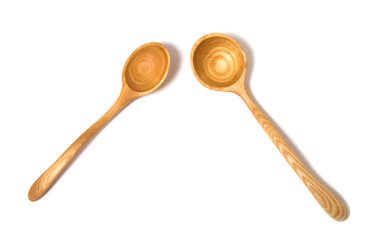 Wooden spoon isolated on white background