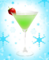 Glass  with New Year's decor.