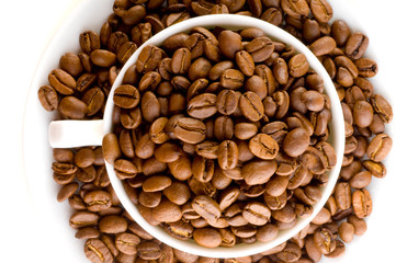 Coffee cup and grain.