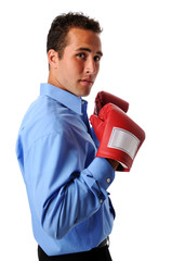 Businessman with boxing gloves