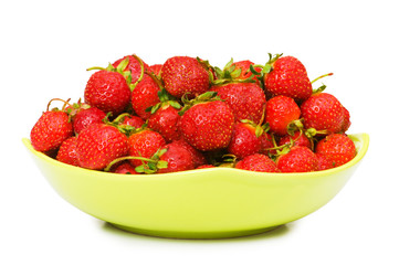 Red strawberries isolated on the  white background