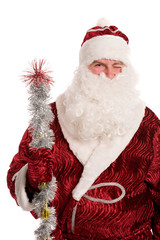 Portrait of winking Santa claus, isolated on white