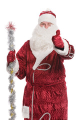 Santa Claus showing ok, isolated on white