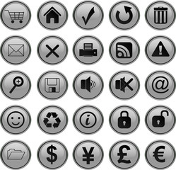 web icons set grey