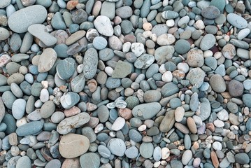 varicoloured marine pebbles