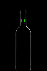 object on black - Red wine bottle