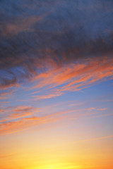 sunset sky with clouds