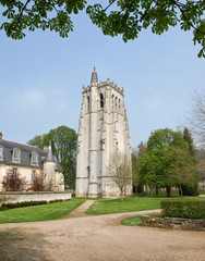 Fototapeta na wymiar Medieval tower in french abbey