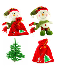 Set of Christmas accessories isolated on a white background