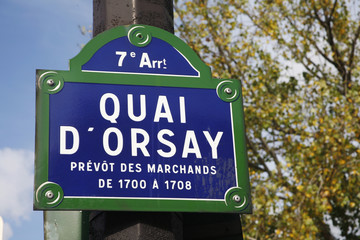 Paris Quai d orsay - obrazy, fototapety, plakaty