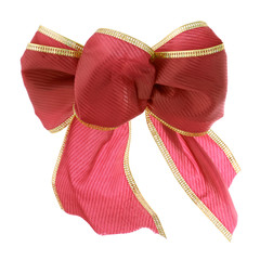 Red and gold gift bow isolated on a white background