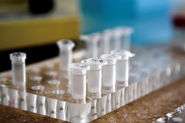 laboratory workplace for biotechnology investigation.