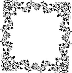 black leaf frame on white