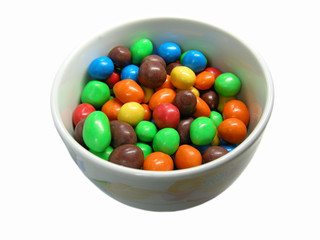 Bonbons in weißer Schale