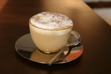 cappuccino cup with cinnamon