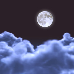 Obraz na płótnie Canvas 満月と雲