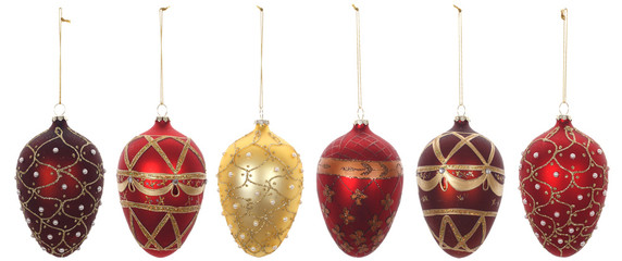 christmas ornaments, photo on the white background