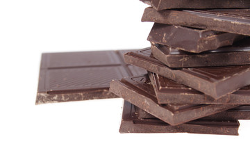 bitter chocolate, photo on the white background