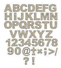Alphabet - letters from rusty metal with rivets