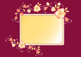 Floral frame for text. Vector
