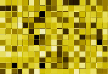 Abstract background with square tiles of yellow color