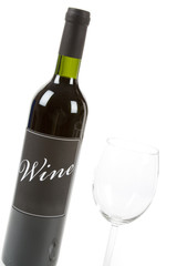 Red Wine Bottle with white background