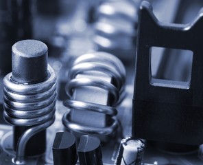Extreme close-up of a motherboard. Taken with a macro lens