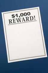 Reward poster close up shot