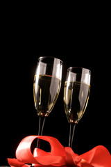 Champagne glasses with decoration