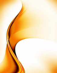 Golden motion, abstract illustration of wavy flowing energy,