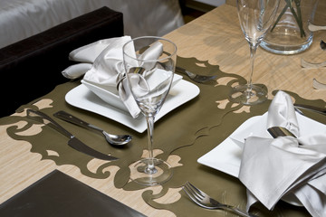 Dining table in a dining room.