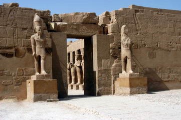 Statue in ancient temple Karnak, Luxor, Egypt