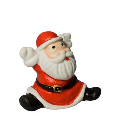 weihnachtsmann sitzend weiss