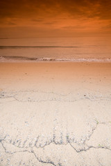 Sunset at Gijon's beach in Spain