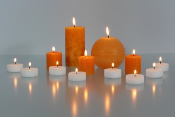 Kerzenlicht mit Spiegelung