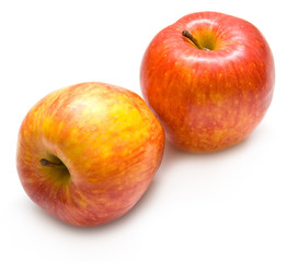 The red apples on white. Isolation, shallow DOF.